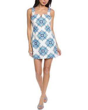 Allison Margot Linen-Blend Mini Dress - Blue