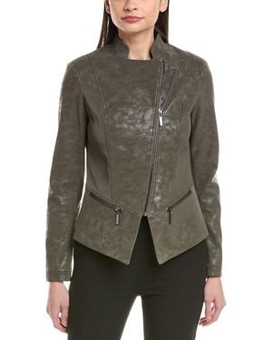 Joseph Ribkoff Vegan Leather Jacket - Green