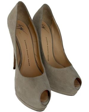 Giuseppe Zanotti Suede Sharon Platform Pump (Authentic Pre-Loved) - Brown