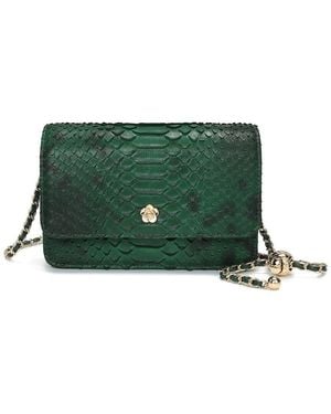 Tiffany & Fred Paris Python-Embossed Leather Crossbody - Green