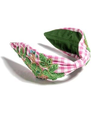 Shiraleah Embellished Check Wide Headband - Green