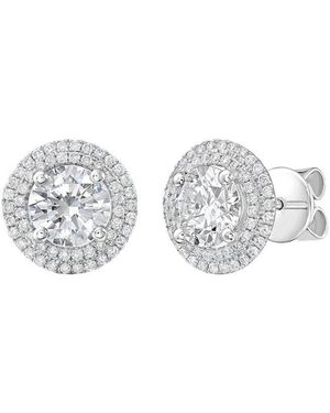 Diana M. Jewels 14K 8.00 Ct. Tw. Lab-Grown Diamond Halo Earrings - Metallic
