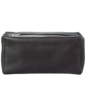 The Row Leather Clutch - Black