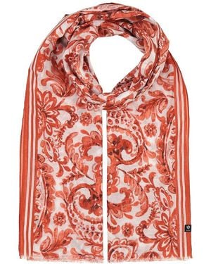 V. Fraas Paisley Maxi Wrap Scarf - Red