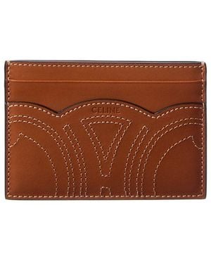 Celine Leather Card Holder - Brown
