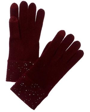 Sofiacashmere Sofiacashmere Sequin Cashmere Gloves - Red