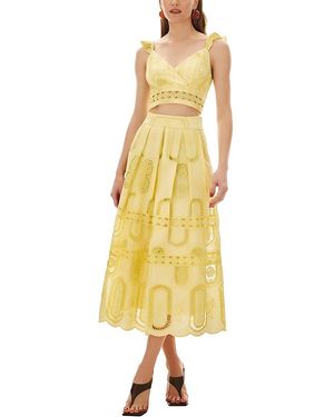 MIRA RICHI 2Pc Top & Skirt Set - Yellow