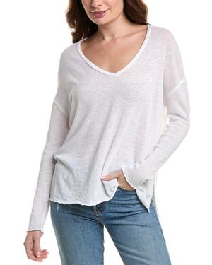 Project Social T Mae Textured V-Neck Top - Gray