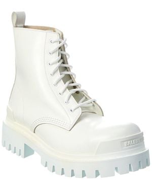 Balenciaga Strike Leather Boot - Natural