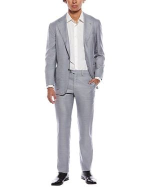 Kiton 2Pc Cashmere, Linen, & Silk-Blend Suit - Gray