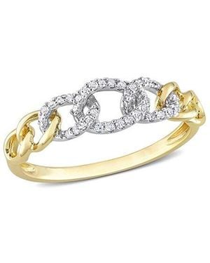 Rina Limor 10k 0.12 Ct. Tw. Diamond Link Ring - White