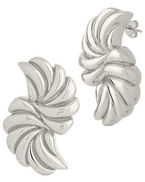 Sterling Forever Twisted Croissant Studs - White