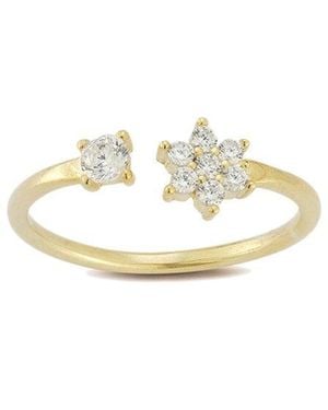 Glaze Jewelry 14k Over Silver Cz Flower Ring - White
