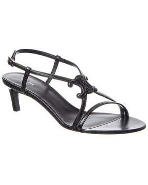 Celine Triomphe Leather Sandal - Metallic