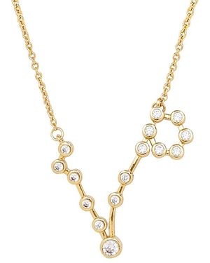Sterling Forever When Stars Align Constellation Sign 14K Plated Cz Necklace - Metallic