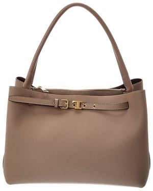 Tod's Logo Small Leather Tote - Brown