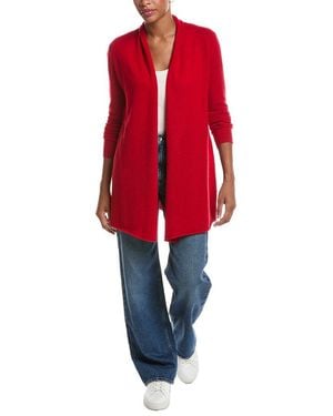 InCashmere Open Front Cashmere Cardigan - Red