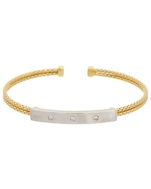 Meshmerise 18K Plated 0.09 Ct. Tw. Diamond Bangle Bracelet - Metallic