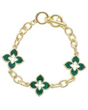Juvell 18K Plated Malachite Toggle Bracelet - Metallic
