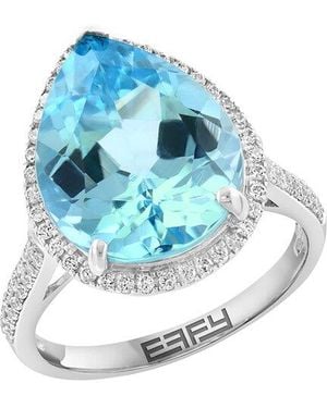 Effy Fine Jewelry 8.00 Ct. Tw. Sky Topaz, Zircon Ring - Blue