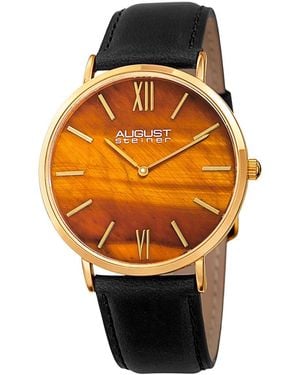 August Steiner Leather Watch - Multicolor