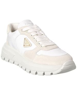Prada Suede & Nylon Trainer - White