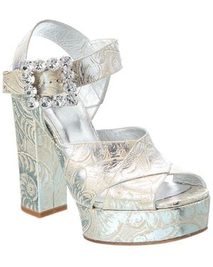 Roger Vivier Leather Platform Sandal - Metallic