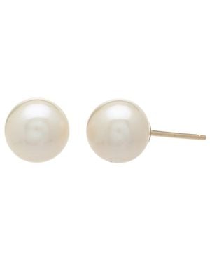 Pearls 14K 7-7.5Mm Freshwater Pearl Studs - White