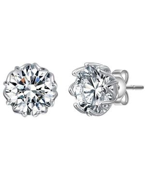 Genevive Jewelry Cz Stud Earrings - White
