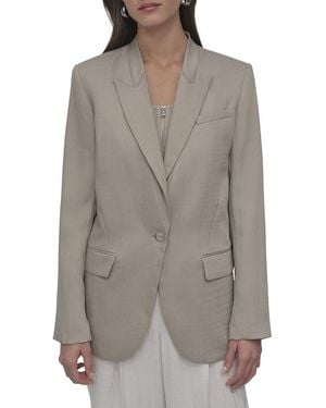 DKNY Stand Collar Peak Lapel Blazer - Gray