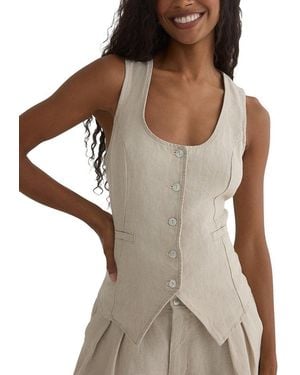 Bella Dahl Scoop Neck Linen Vest - Multicolour