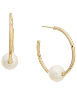 Chloé Darcey Pearl Hoop Earrings - Metallic