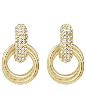 Adornia 14K Plated Cz Crystal Doorknocker Earrings - Metallic