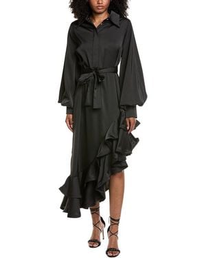 Beulah London Solid Maxi Dress - Black