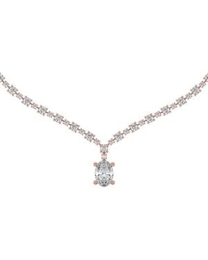 Sabrina Designs Lab Grown Diamonds 14K Rose 8.54 Ct. Tw. Lab-Grown Diamond Drop Necklace - Metallic