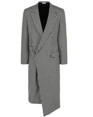 McQueen Asymmetric Wool Coat - Grey