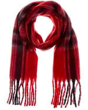 La Fiorentina Plush Fringe Scarf - Red