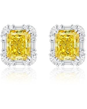 Suzy Levian CZ Jewelry Suzy Levian Gala Collection Cz Stud Earrings - Yellow