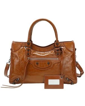 Tiffany & Fred Paris Distressed Leather Satchel - Brown