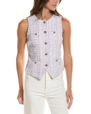 Cece V Split Hem Vest - White