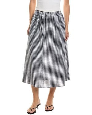 Femme Society Linen-Blend Skirt - Gray