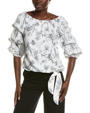 Vince Camuto Printed Blouse - Gray
