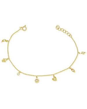 Sabrina Designs 14K 0.15 Ct. Tw. Diamond Charm Bracelet - Natural