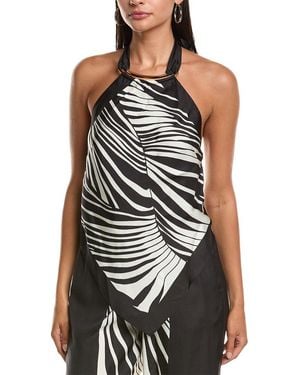 Nicholas Skye Silk-Blend Halter Top - Black