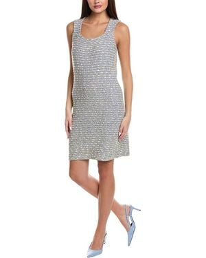 St. John Slub Tweed Dress - Gray