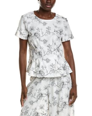 Vince Camuto Pleat Waist Blouse - White