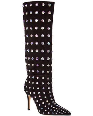 Gianvito Rossi Spectra 85 Suede Knee-High Boot - Black