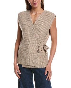 Ichi Ialitten Wool-Blend Poncho - Blue