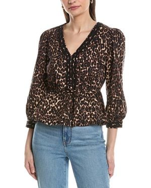 NVLT Rickrack Poplin Peplum Top - Black