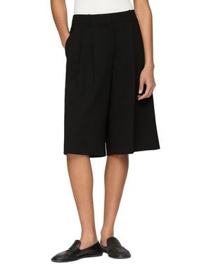 Lafayette 148 New York Sutton Pleated Wide Leg Short - Black